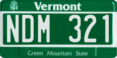 VT license plate NDM321