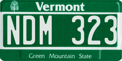 VT license plate NDM323