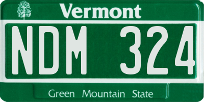 VT license plate NDM324