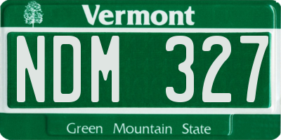 VT license plate NDM327