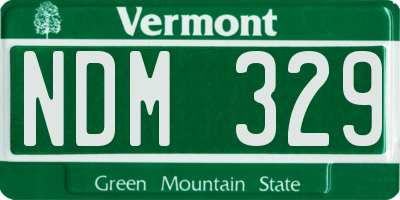 VT license plate NDM329