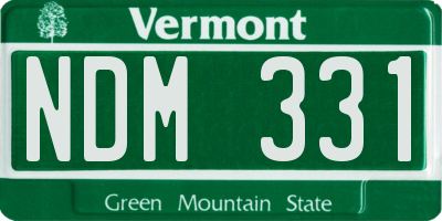 VT license plate NDM331