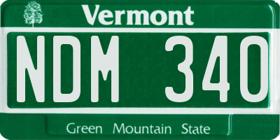 VT license plate NDM340