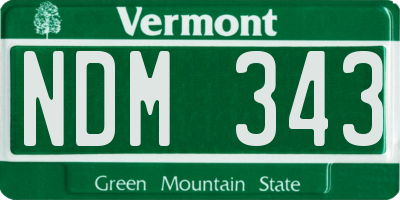 VT license plate NDM343