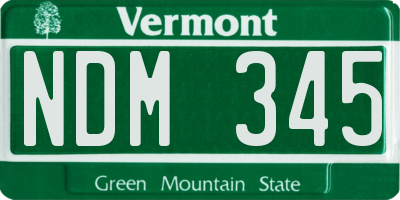 VT license plate NDM345