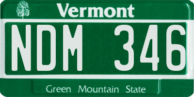 VT license plate NDM346