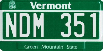 VT license plate NDM351