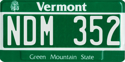 VT license plate NDM352