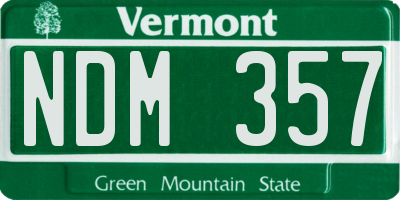 VT license plate NDM357