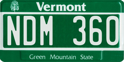 VT license plate NDM360