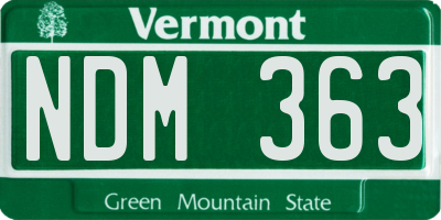 VT license plate NDM363