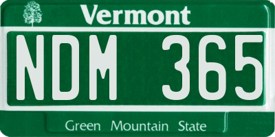 VT license plate NDM365