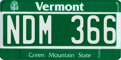 VT license plate NDM366