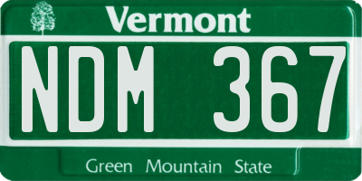 VT license plate NDM367
