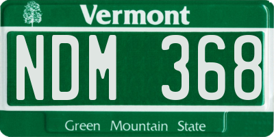VT license plate NDM368