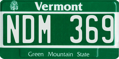VT license plate NDM369
