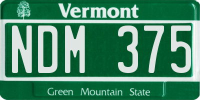 VT license plate NDM375