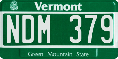 VT license plate NDM379