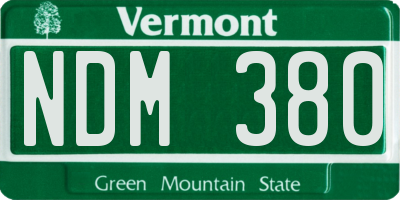 VT license plate NDM380