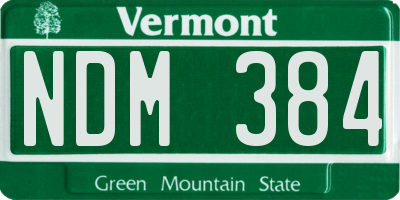 VT license plate NDM384