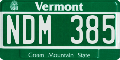 VT license plate NDM385