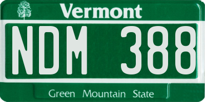 VT license plate NDM388