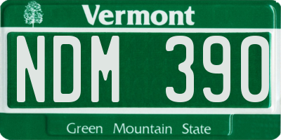 VT license plate NDM390