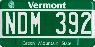 VT license plate NDM392