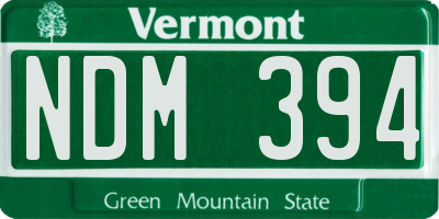 VT license plate NDM394