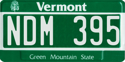 VT license plate NDM395