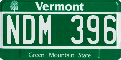 VT license plate NDM396
