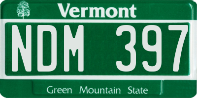 VT license plate NDM397