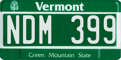 VT license plate NDM399