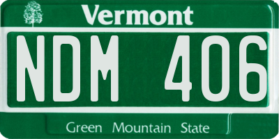 VT license plate NDM406