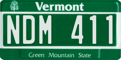 VT license plate NDM411