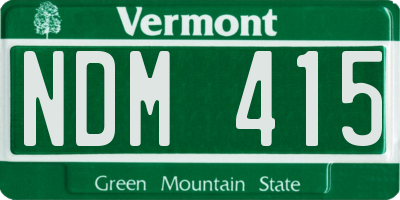 VT license plate NDM415