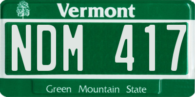 VT license plate NDM417