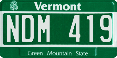 VT license plate NDM419