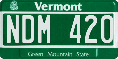 VT license plate NDM420