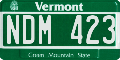 VT license plate NDM423