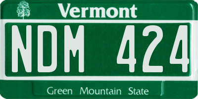 VT license plate NDM424
