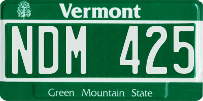 VT license plate NDM425