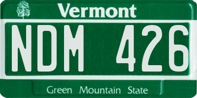 VT license plate NDM426