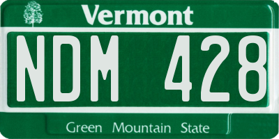 VT license plate NDM428