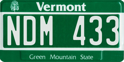 VT license plate NDM433