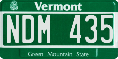 VT license plate NDM435