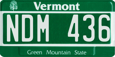 VT license plate NDM436