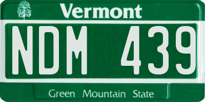 VT license plate NDM439