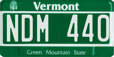 VT license plate NDM440