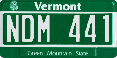 VT license plate NDM441